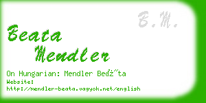 beata mendler business card
